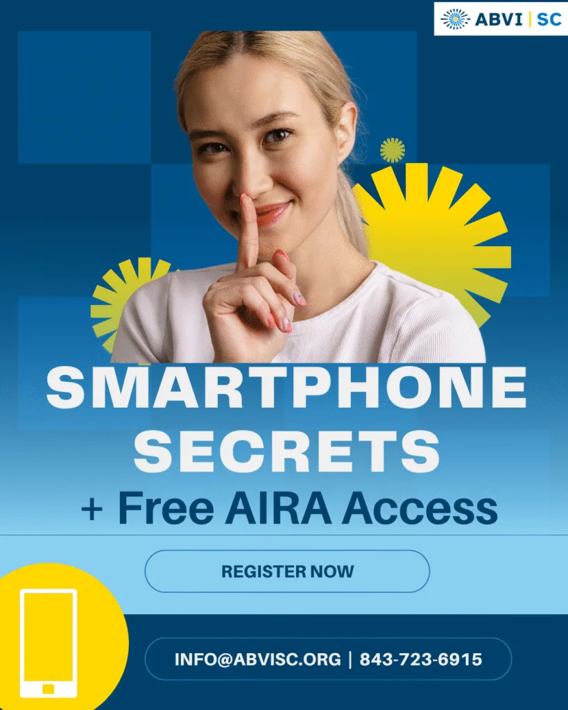 A woman puts one finger to her mouth while grinning. Text reads Smartphone Secrets